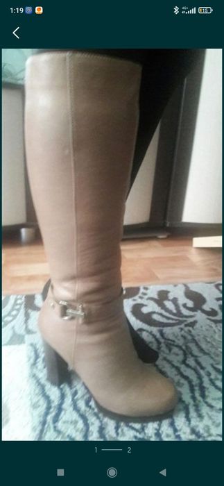 Сапоги женские кожаные