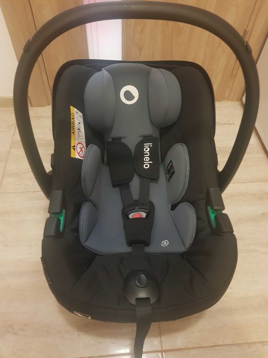 Carucior 3 in 1, Lionelo, Meril, Cu landou de dimensiune XL, Reversibil, Cu scoica auto testata ADAC, Cu accesorii, Pana la 22 kg, Bej