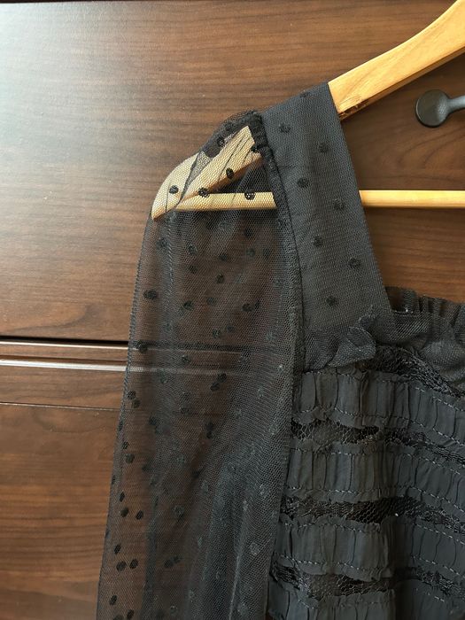 Черна дантелена риза