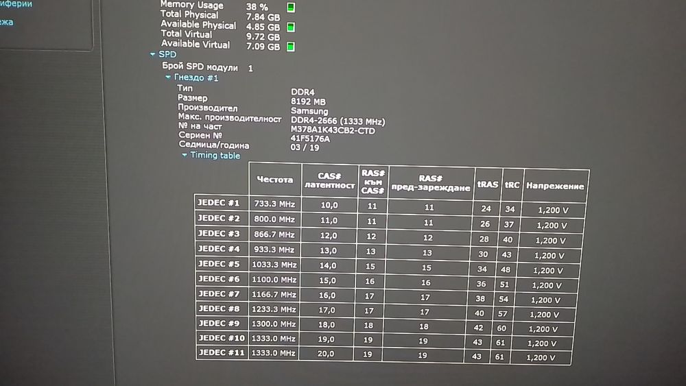 Рам памет 8gb DDR4 Samsung 2666mhz за компютър