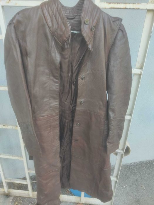 haina palton piele maro masura 46 piele naturala, targu mures
