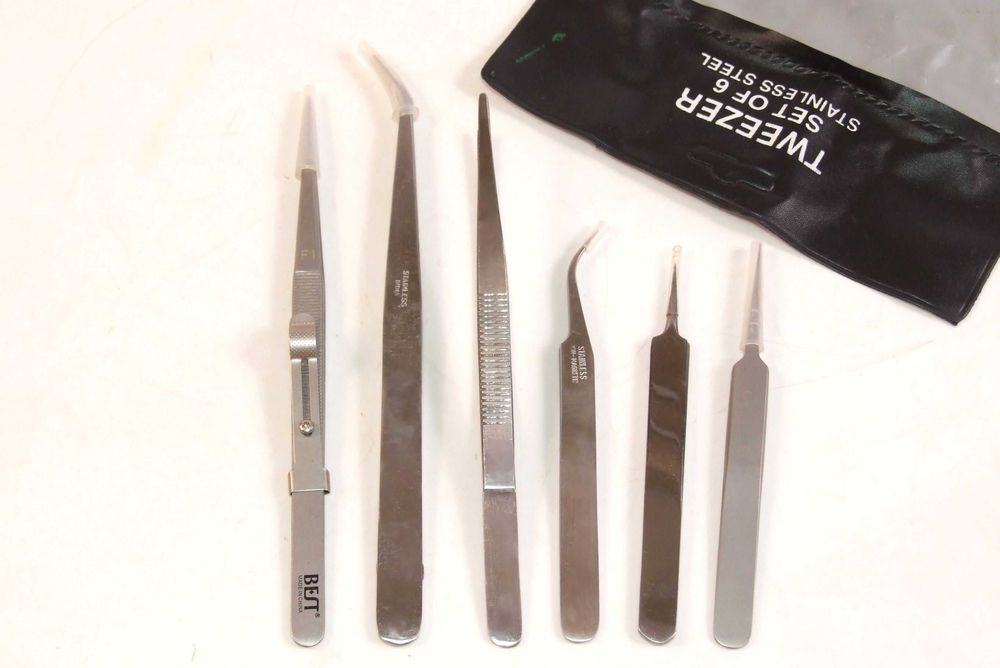 Set 6 pensete de inalta precizie ptr. lucrul cu piese foarte mici, NOI