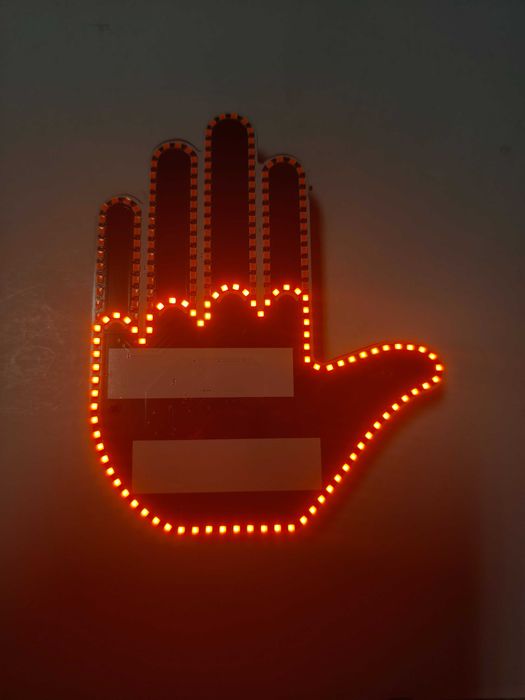 Semn led auto cu telecomanda, design mana