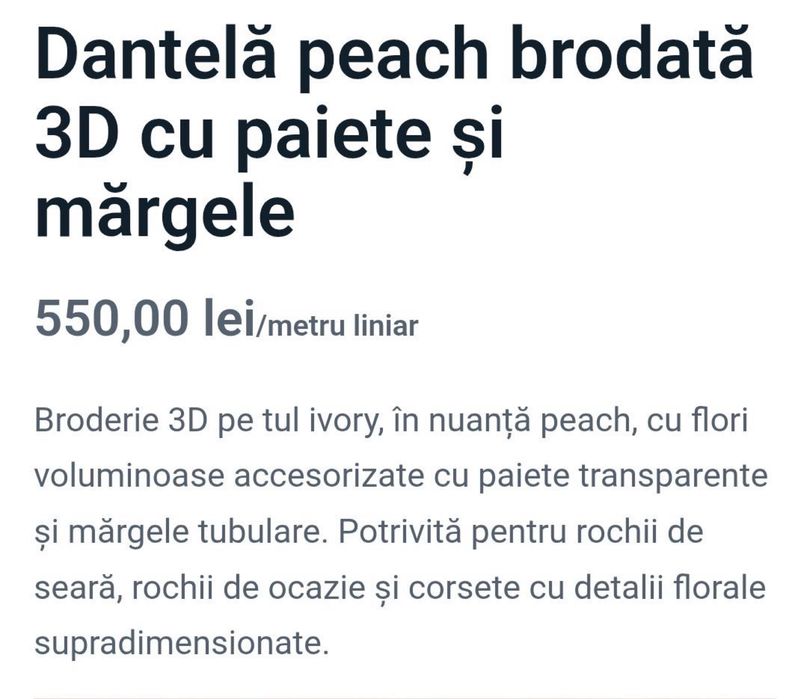 Rochie eleganta de seara din dantela brodata 3D