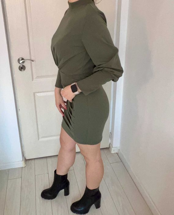 Rochie office noua khaki