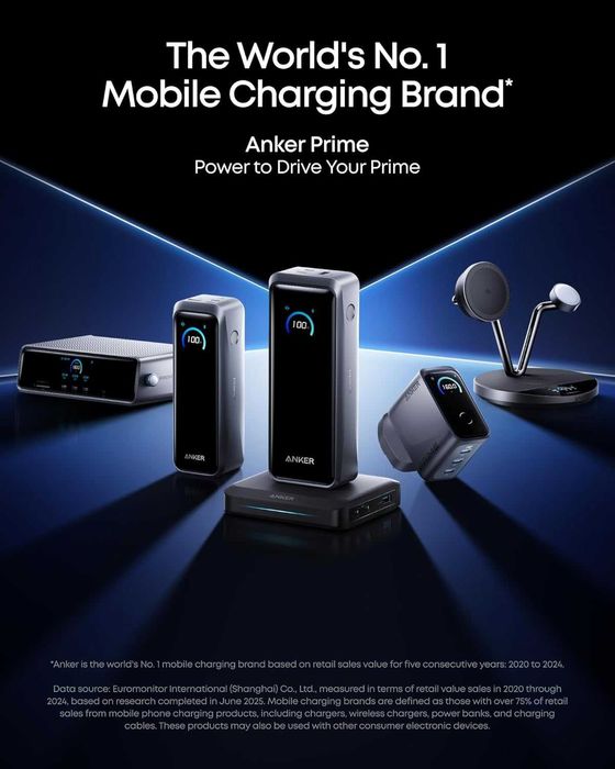 Anker Prome GaN 2.0 USB-C зарядно за стена, до 160W обща максимална мощност