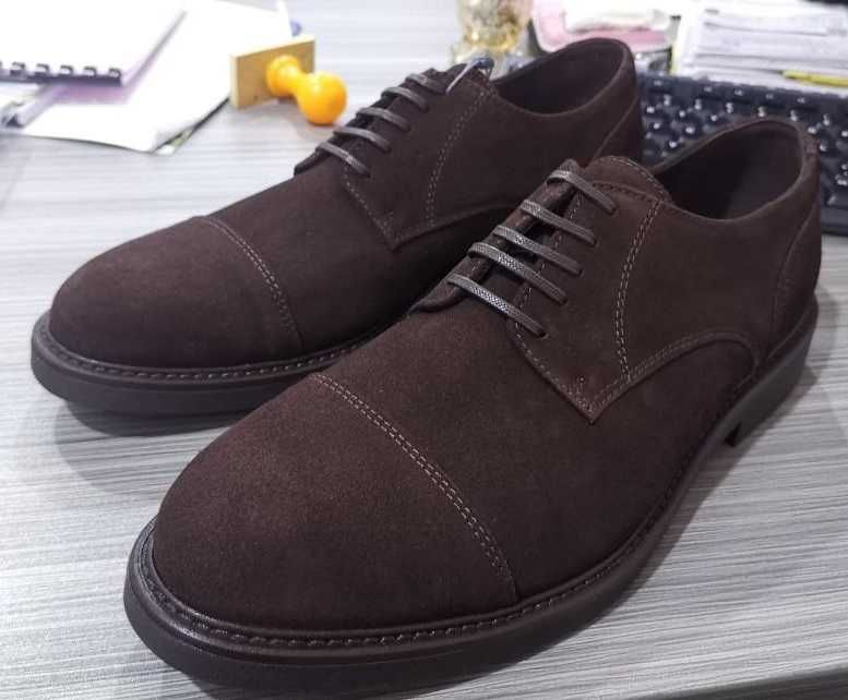 Pantofi 41 derby cap toe Mango NOI piele naturala moale