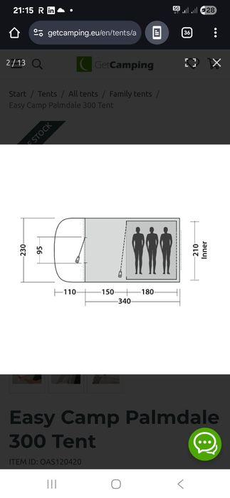 Палатка easy camp Palmdale 350 лв.