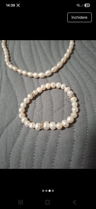 Set colier,bratara,cercei cu perle