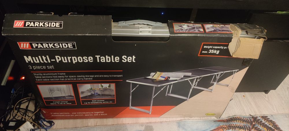 3 Mese de lucru pliabile  Parkside Table Set Aluminiu