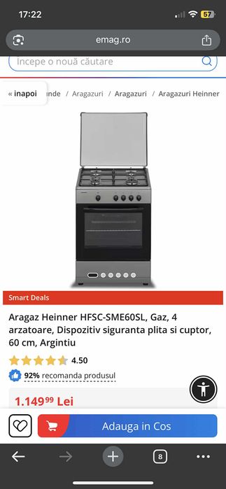 Aragaz+cuptor electric