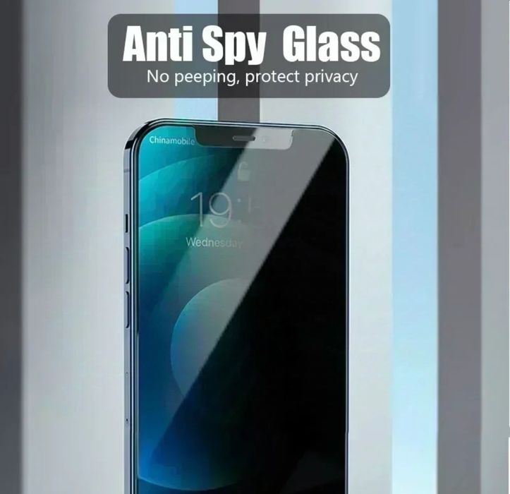 iPhone 16,15,14 всички модели стъклен протектор Прайвъси черен нови