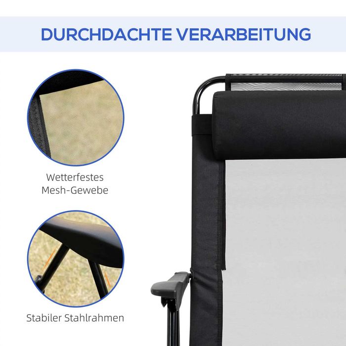 Комплект от 2 сгъваеми стола Outsunny, сгъваем шезлонг