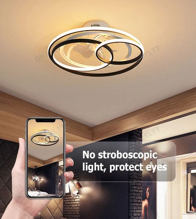 Вентилатор с LED осветление дизайнерски дистанционно