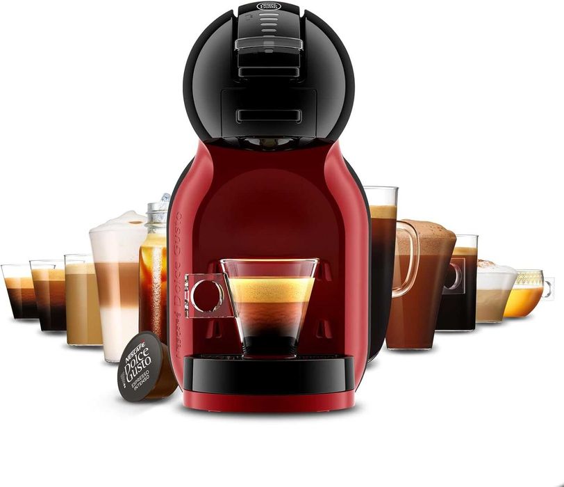 ПРОМО Нова 2г Гаранция Кафемашина с Капсули Krups NESCAFE Dolce Gusto Mini Me Cherry Red KP123B, Червена