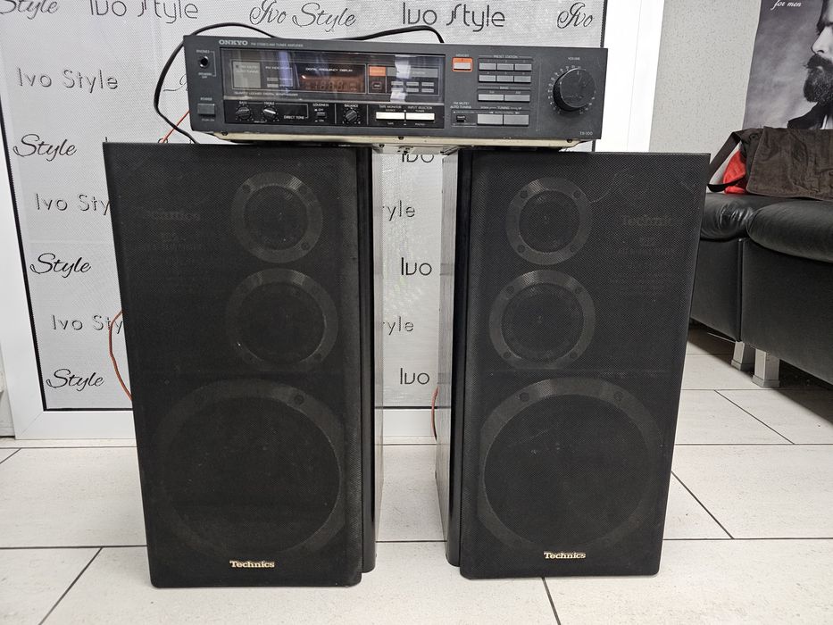Комплект  колони Техникс с усилвател Онкю , ONKYO