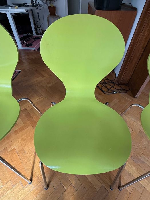 4× стола Danerka Rondo – Lime, хромирани крака – много добро състояние