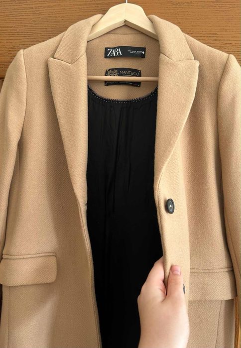 Бежово палто ZARA MANTECO S (26) размер