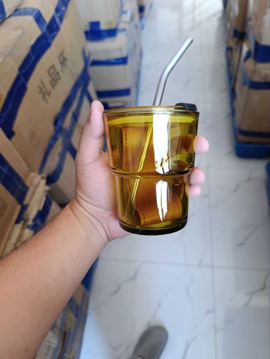 «Стильные стаканы с трубочкой “Happy Drink”»оптом по 10штк