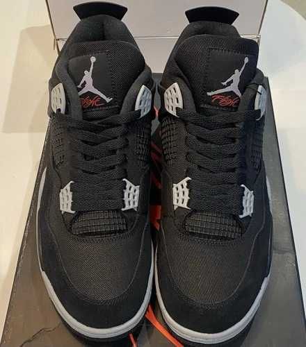 Sneakers Jordan4 Black Canvas cu eticheta (nu Nike, Gucci, Adidas, Balenciaga)