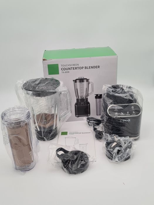 Blender profesional GDOR – 1200W | Smoothie, Milkshake, Ice Crush | Cană sticlă + To-Go