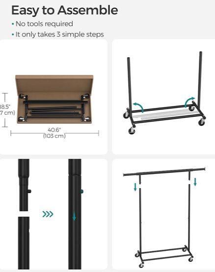 Подвижден щендер за дрехи на колелца