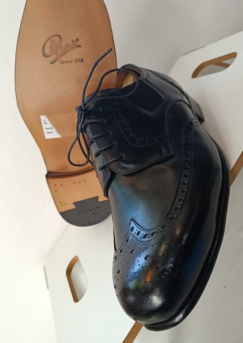 Pantofi derby de lux 43 brogue GREVE NOI lucrati manual piele naturala