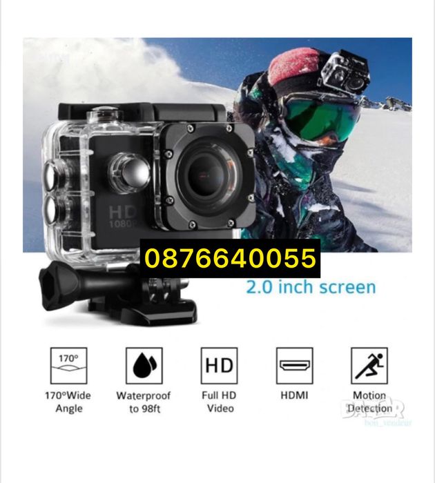 Качествена нова екшън камера ударо и водоустойчива от серия Go-pro