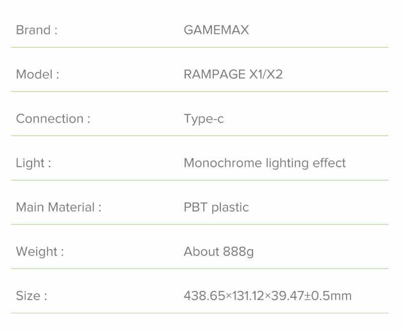 GameMax Rampage X2 mexanik klaviatura