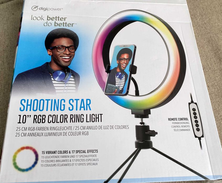Video Blogging Kit Shooting Star RGB Rainbow Ring Light - nou