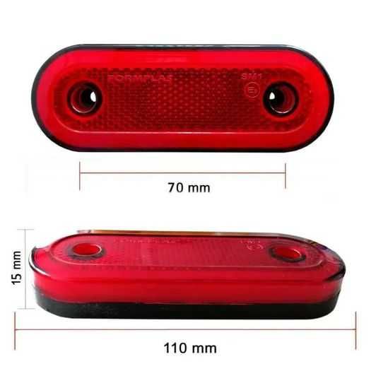 1 бр. Oвални ЛЕД LED неон габарити с 20 диода  12-24V 3 цвята