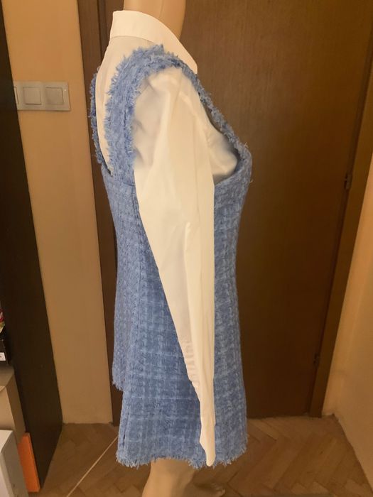 Рокля  сукман в небесносин цвят букле Zara, размер S/M