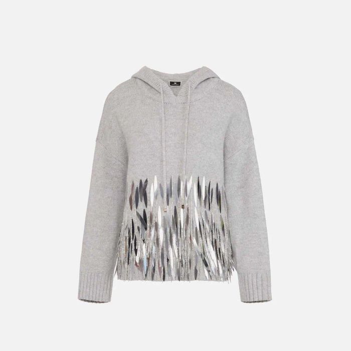 Elisabetta Franchi Уникален лимитирън пуловер с качулка