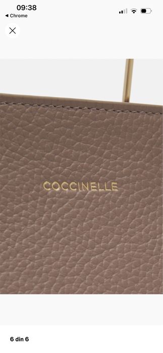 Geanta tote Coccinelle Malory medie Warm Taupe