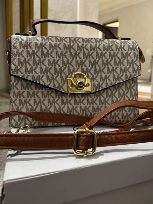 Michael Kors Brown and white bag
