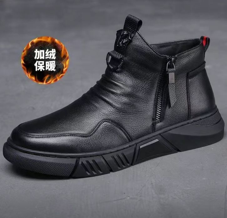 Тёплые ботинки эко-кожа
