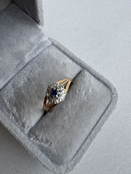 Inel din aur, safir si diamante