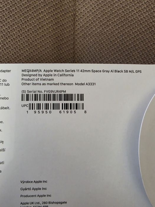 Ново! Apple Watch 11/ 42mm. space gray