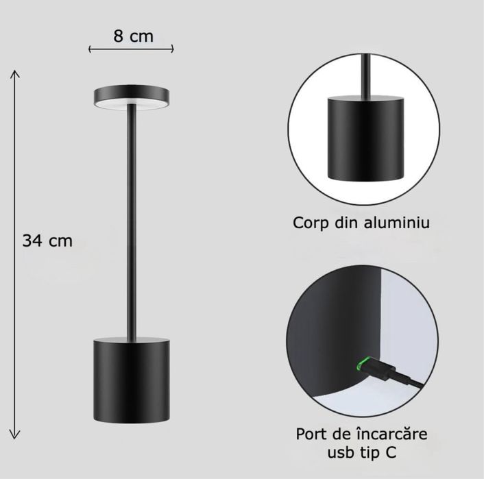 Lampa de masa LED reincarcabila