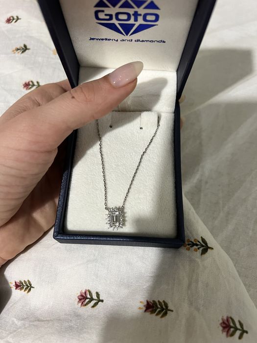 Сребърно Колие Goto със създадени диаманти