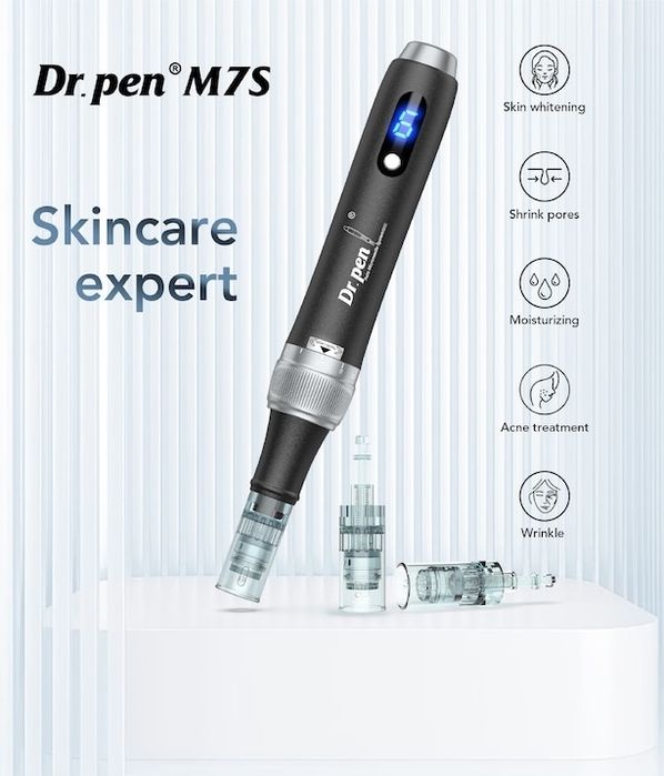 НОВО!!! Оригинален Dr. Pen M7S апарат с 20 патрона, професионален Dermapen + резервни картриджи