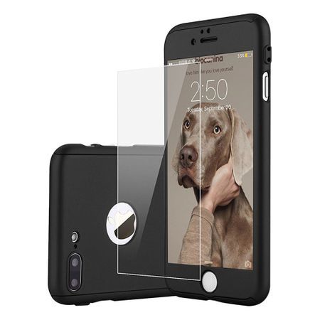 Huse 360 de grade pentru iPhone 7 Plus - Full Body, Negru