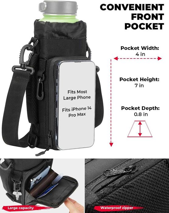 KEMIMOTO Чанта за бутилка вода, с регулируема презрамка, за туризъм