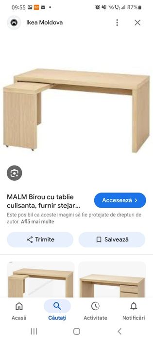 IKEA Malm birou stejar