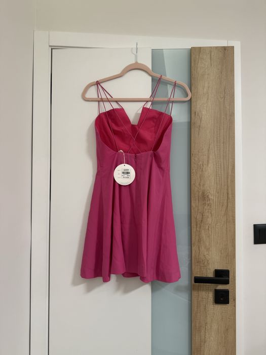 Къса лятна рокля цвят Фуксия ХС