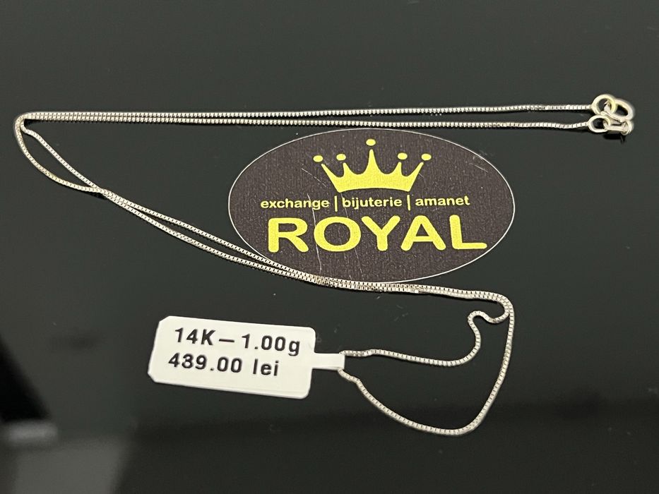 Bijuteria Royal CB : Lant aur alb 14k 585  1,00 gr