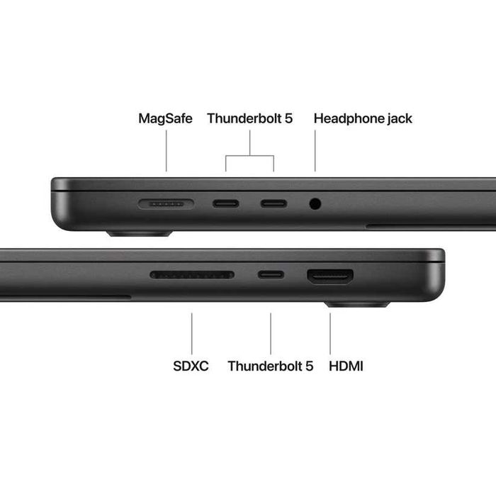 Лаптоп Apple 16-inch MacBook Pro: Apple M5 Max chip with 18-core CPU and 40-core GPU, 48GB, 2TB SSD - Space Black