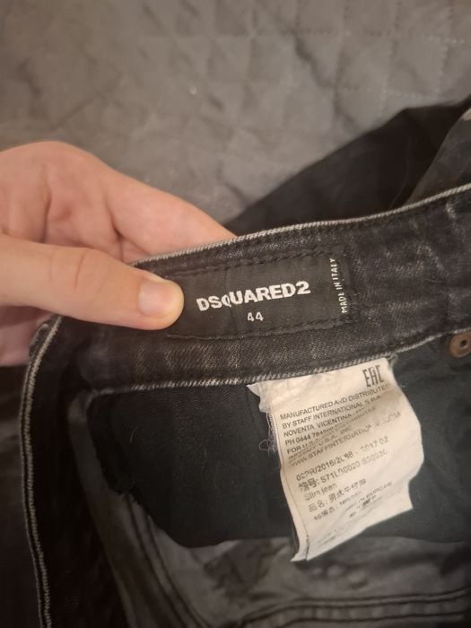 Черни дънки Dsquared2 стил – slim fit, distressed, paint ефект