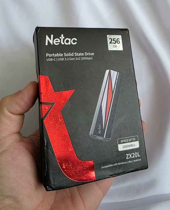 SSD Extern portabil 256GB 2000MB/s Netac ZX20L. Usb 3.2