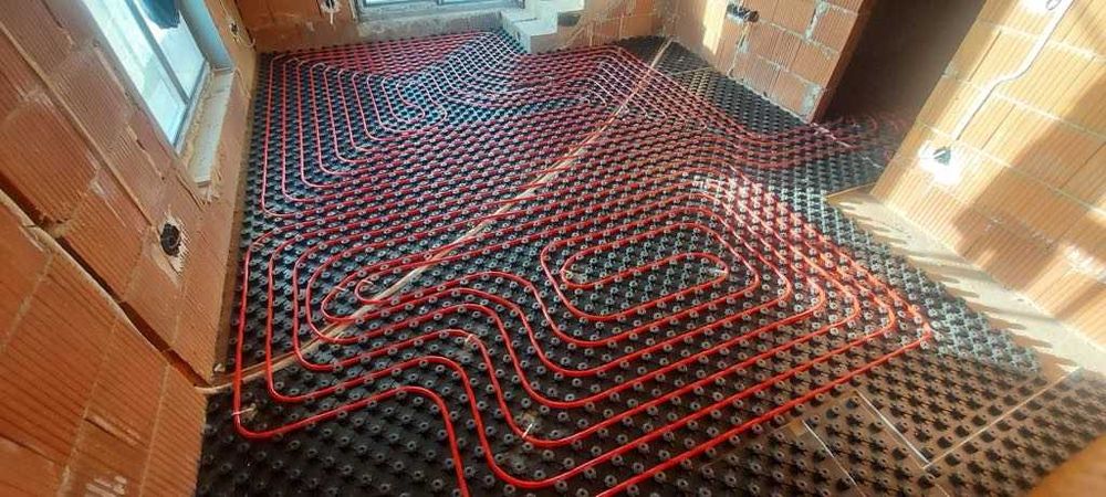 Подово отопление и циментова замазка